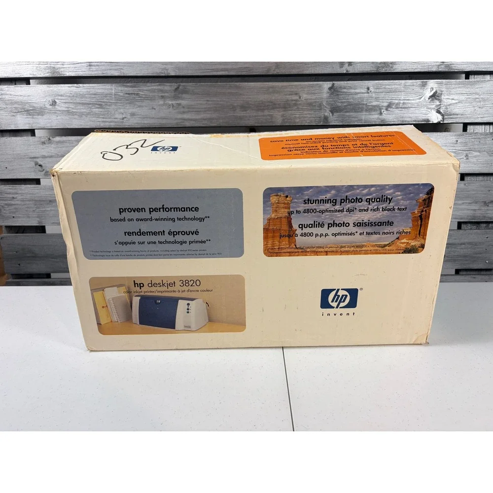 HP Deskjet 3820 Color Inkjet Printer Vintage New Open Box USB Parallel ALL PARTS